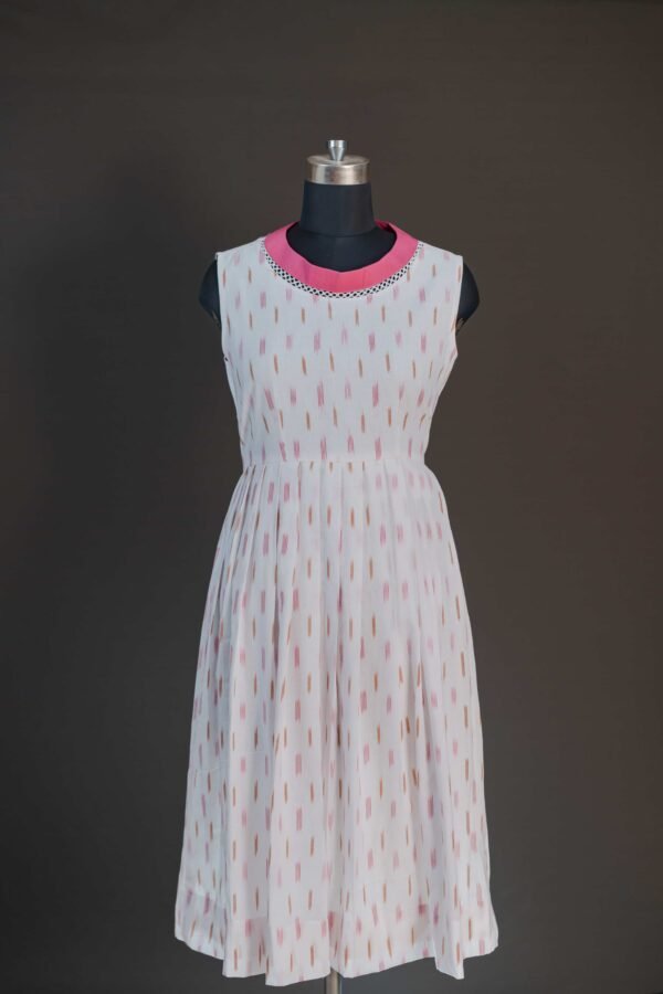 Ngambri Frock- White with pink