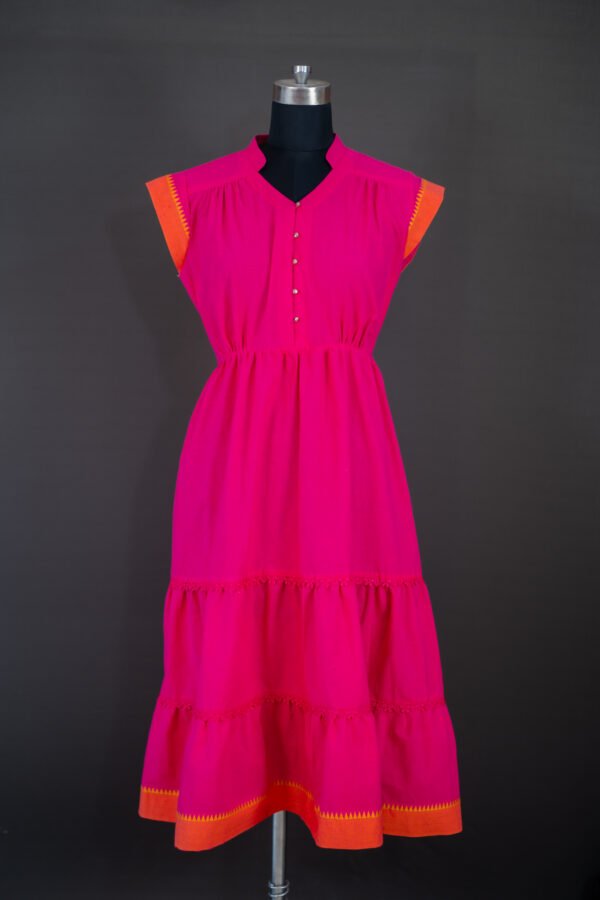 Mangalgiri - Pink with orange